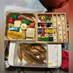 Montessori Wooden Pretend Play Food and Tool Set